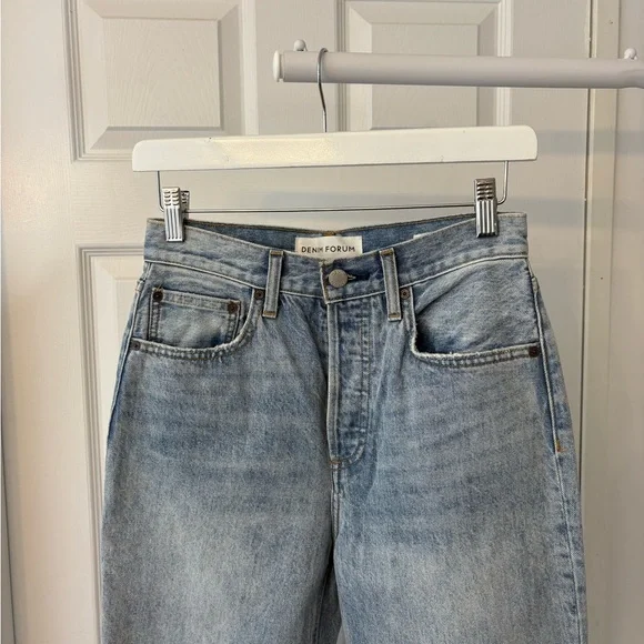 Denim Forum The Joni Highrise Loose Blue Jean Size 24 Organic Cotton Button Fly - Picture 13 of 17